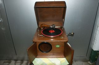 Grammophon Altes Tischgrammophon Ca.  Von 1930 Funktionstüchtig Bild