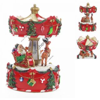 Spieluhr 3605 Karussell Weihnachten Deko Aufziehbar Weihnachtsmann Bild
