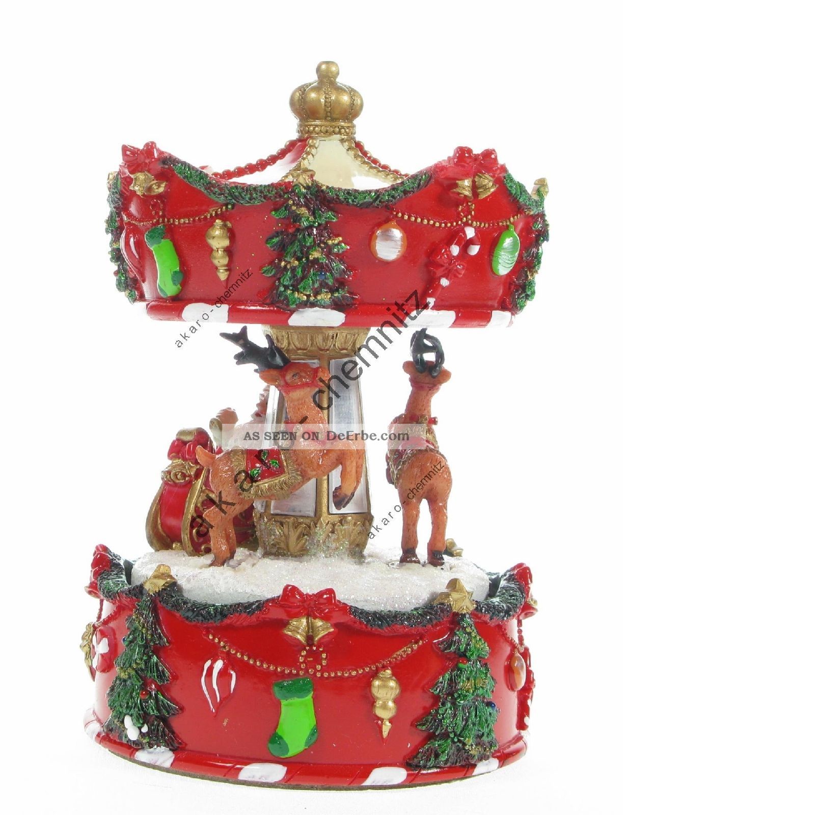 Spieluhr 3605 Karussell Weihnachten Deko Aufziehbar Weihnachtsmann