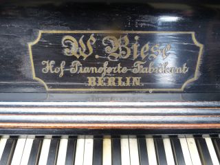 Klavier Von Wilhelm Biese Hof Pianoforte - Fabrikant Berlin Gründerzeit Um 1880 Bild