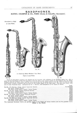 Saxophon / Saxofon: Historische Zusammenstellung Aus Alten Katalogen Auf Cd Rom Bild