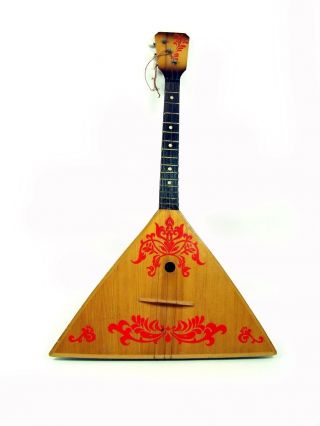 Schöne Russische Balalaika Zupfinstrument 3 - Saitig Bemalt Musikinstrument Holz Bild