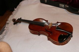 Wunderschöne Alte Geige Von August Reichel Mit 2 Bögen Und Koffer Bild