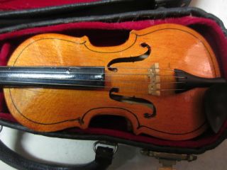 Miniatur Geige,  Violine Aus Holz Mit Violinenkoffer Bild