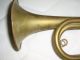 Fanfare Trompete Blasinstrument Mit Mundstück Dachbodenfund Alt Blasinstrumente Bild 2