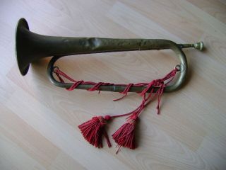 Antike Trompete Signalhorn Militär A.  Debonnaire Acharleville Ardennes Bild
