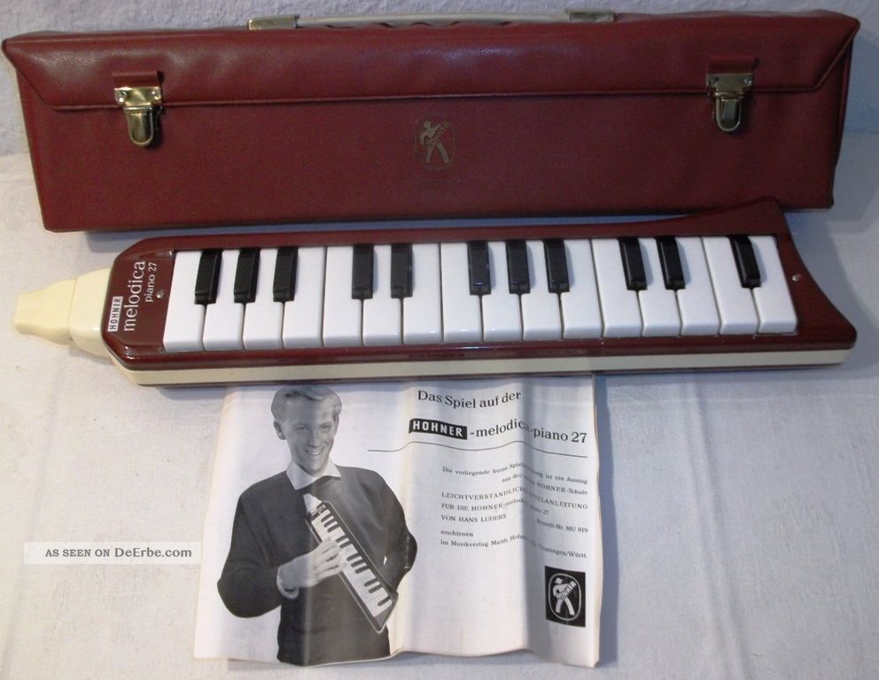 Hohner Melodica Piano 27,  In Ovp (tragekoffer),  Mit Bedienungsanleitung,  1960er Blasinstrumente Bild