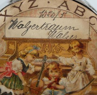 Entzückende Uralte Spieldose / Spieluhr Mit Porzellangriff Um 1900 / Walzertraum Bild