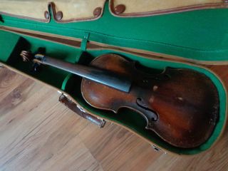 Alte Geige Violine 4/4 Mit Koffer Bild