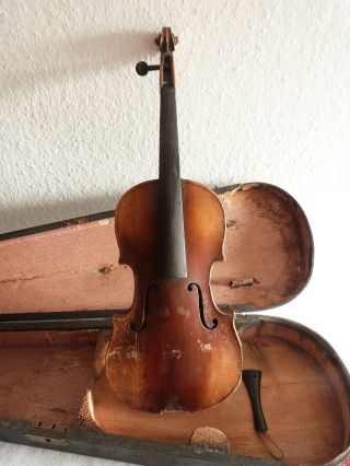 Alte Geige Im Sargkoffer Im Restaurierungsbedürftigem Siehe Bilder Bild