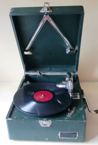 Antikes Grammophon,  Koffergrammophon Sofort Spielbereit,  Siehe Videodemo Bild