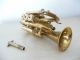 Alte Schönetrompete Taschentrompete Horn Bossey Bessons & Co London Blasinstrumente Bild 1