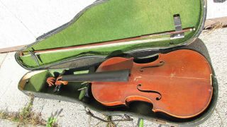 Alte Geige Und Bogen Im Kasten Bild