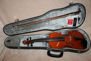 Violine Geige Suzuki 4/4 Antonius Stradivarius 1720 Copy Anno 1980 Japan Zettel Bild