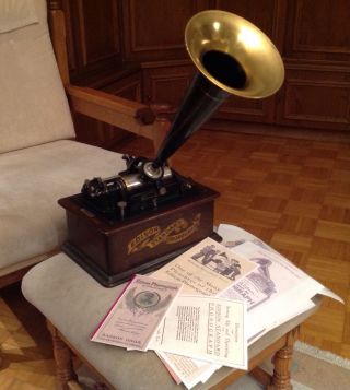Edison Standard A Phonograph Mit Seltener 2/4min Funktion Top Fully Bild