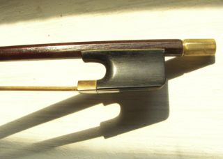 Gold Montierter Antiker Streichbogen F Alte Geige Geigenbogen 4/4 Rar Bow Fine Bild