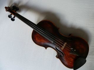 Alte Geige Meistergeige Herrliches Holz Geflammt Violine Mit Zettel Bild
