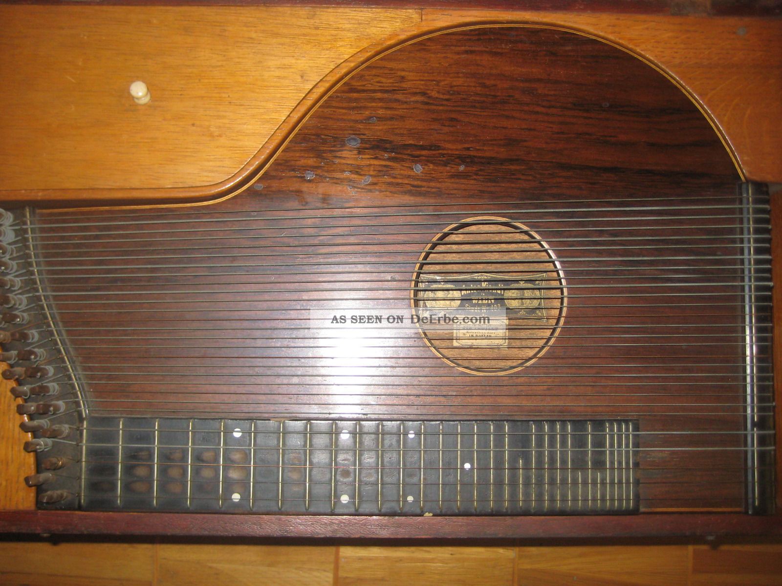 Alte Zither,  Kleine Berg -,  Almzither Im Holzkoffer Anton Kiendl Wien Saiteninstrumente Bild