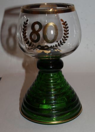 Römer Weinglas Mit Spieluhr Zum 80 Geburtstagsgeschenk Bild
