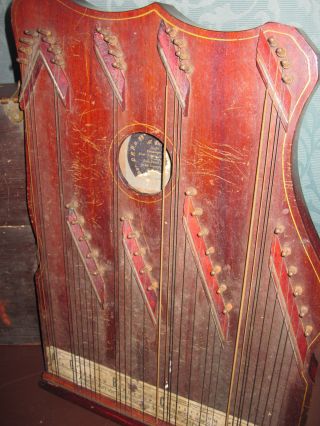 Zitter - Antik Aeol Amerikanische Harfen Zither No.  5 In Koffer Bild