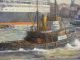 Ölgemälde Von Fred Müller Hamburger Hafen Mit Der Caparcona Maritime Dekoration Bild 3