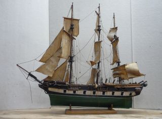 Schiffsmodell Segelschiff Standmodell Vollschiff Fregatte Antik Seemannsarbeit Bild