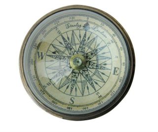 D.  6cm Kompass Kompasse Antik Messing Maritim Nautik Antikstil Bild