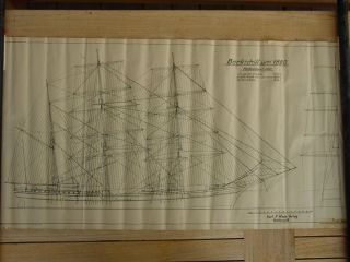 Drei Schiffsrisse,  Barkschiff Um 1880 Bild