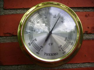 Schiffsthermometer Thermometer Funktionstüchtig Messing Bild