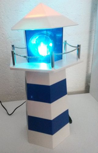 Leuchtturm,  Blau,  Mit Lampe,  Lichthouse,  Höhe Ca.  30,  5 Cm Tischlampe Bild