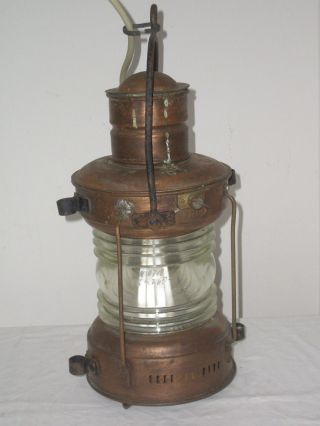 Schiffslampe - 30er Jahre - Kupfer - Elektrisch Bild