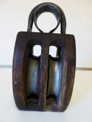 Antike Umlenkrolle Seilzug Flaschenzug Aufzug Seilwinde Schiffsseilzug Bild