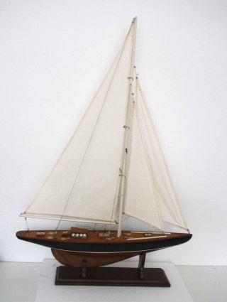 Segelschiff Einmaster Segelboot Holz Leinen - Segel Detaillierte Handarbeit Bild