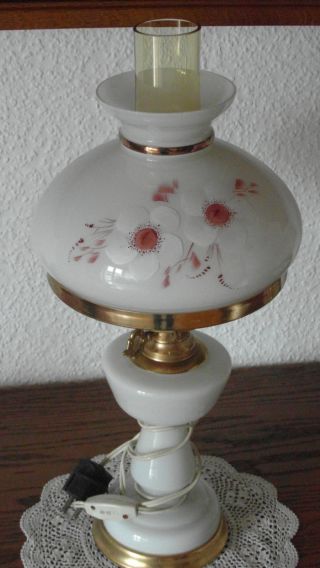 Maritme Elektrische Petroleum - Tischlampe - Glaszylinder - Milchglas Lampenschirm Bild