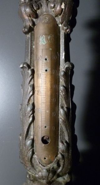 Thermometer Statue,  Putte,  Metall,  Skala Kupfer Celsius/rèaumur,  Frankreich 1900 Bild