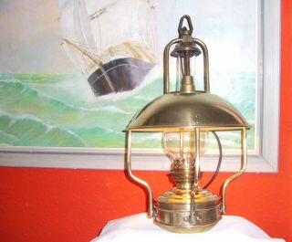 Schiffslampe Tisch - Oder Hängelampe Kajütenlampe Maritim Glaszylinder Elektr. Bild