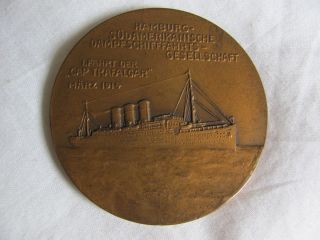 Seltene Medaille Von Der Jungfernfahrt 1914 Dampfer 