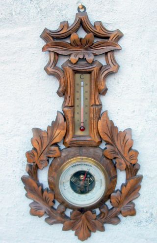 Barometer Thermometer Wetterstation Wettergerät A.  Silo Flensburg Antik Antike Bild