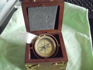 Tischkompass,  Nostalgisch,  Maritim,  Schwere Ausführung Messing,  In Geschenkbox Bild