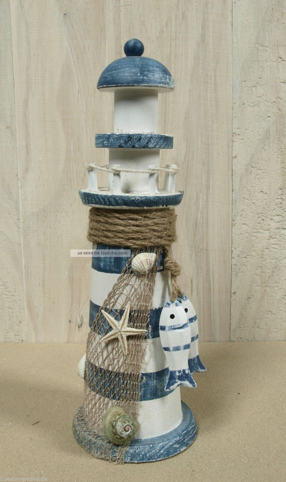 Holz Leuchtturm Blau Weiss Gestreift Ca 24cm Gross Fur Die Maritime Deko Ii Wahl
