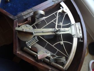 Marine Antiker Sextant Sewill Liverpool Im Kasten Bild