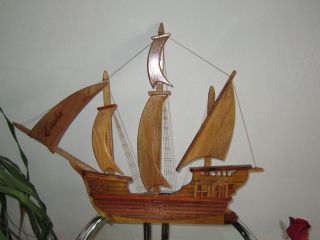 Holz - Schiff Deko - Schiff Segelschiff Kunsthandwerk Bild