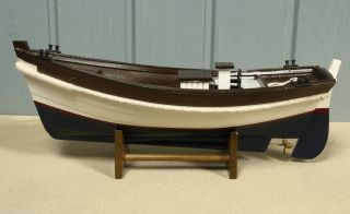 Deko Motorboot Boot Aus Holz Ca.  27,  5 X 9 X 10,  5cm Fertig - Modell Bild