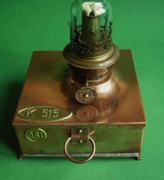 Hist.  Kabinen - Tisch - Lampe Captain ' S Cabin Lamp Kupfer - Tank Schiffahrt Oil Lamp Bild