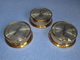 3 Maritime Instrumente Aus Messing,  Germany - Hygrometer Thermometer Barometer Bild