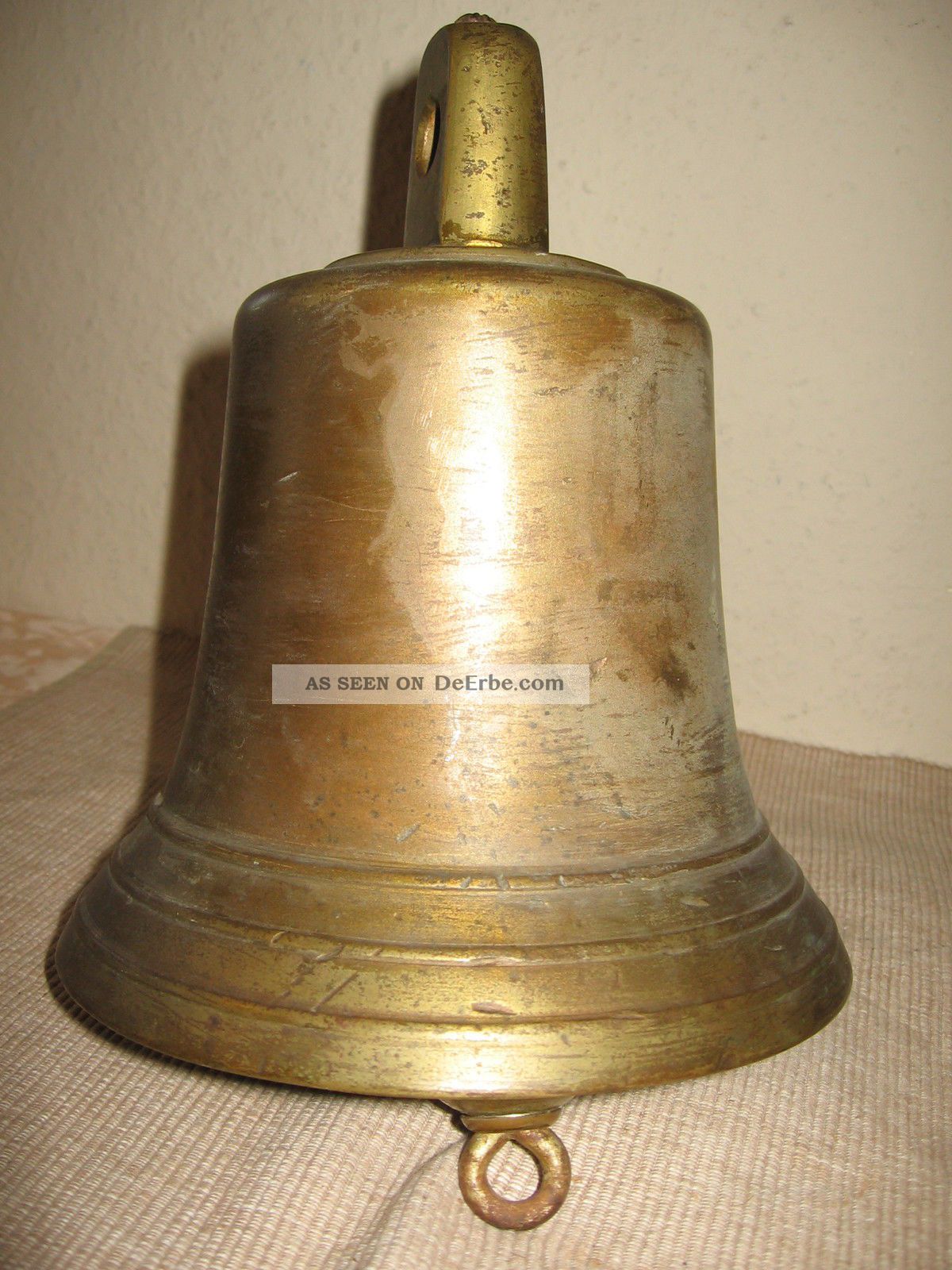 satter Klang schwere Ausführung ca.6kg Schiffsglocke Messing Ø 22,5 cm