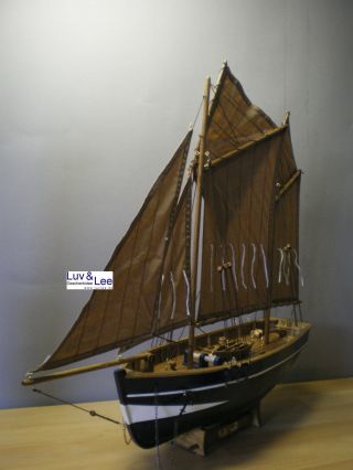 2 - Mast - Segelkutter,  Segelschiff,  Standmodell Aus Holz,  Schiffsmodell 1908 Bild