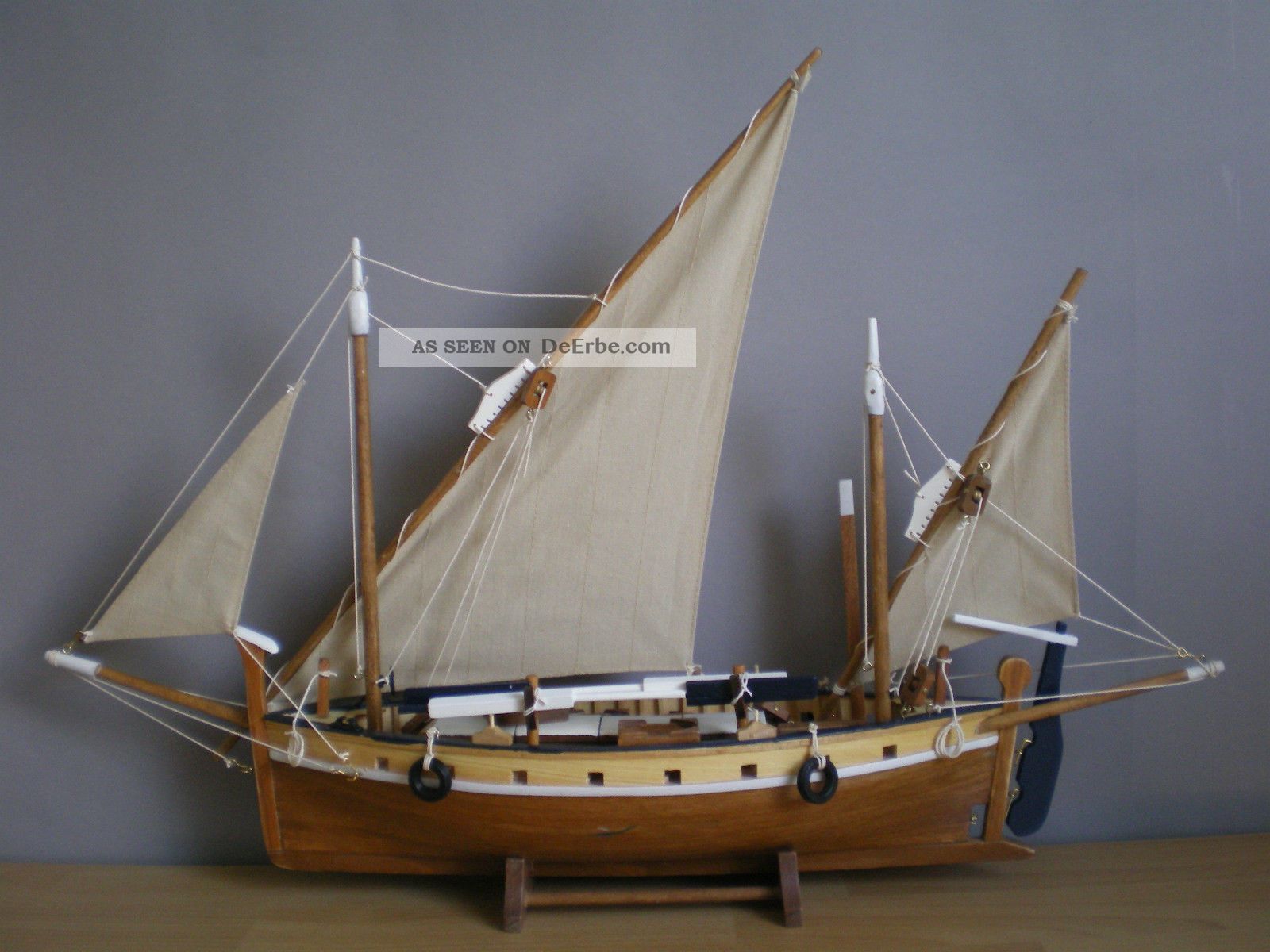 VBS Fischerboot Aus Rohholz - Maritimes Dekorationsobjekt 26,5 Cm