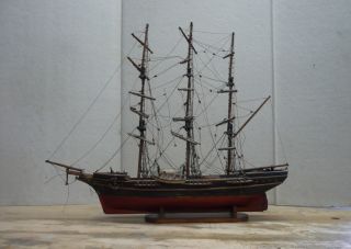 Schiffsmodell Segelschiff Standmodell Vollschiff Antik Seemannsarbeit Bild