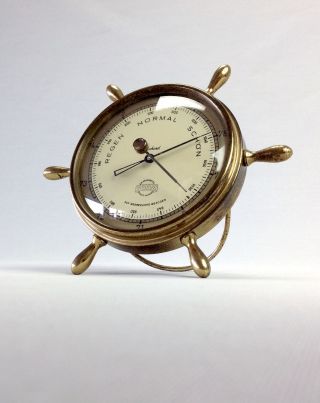 Barometer Gischard Maritim Messing Ruder 60er Jahre Wetterstation Bild
